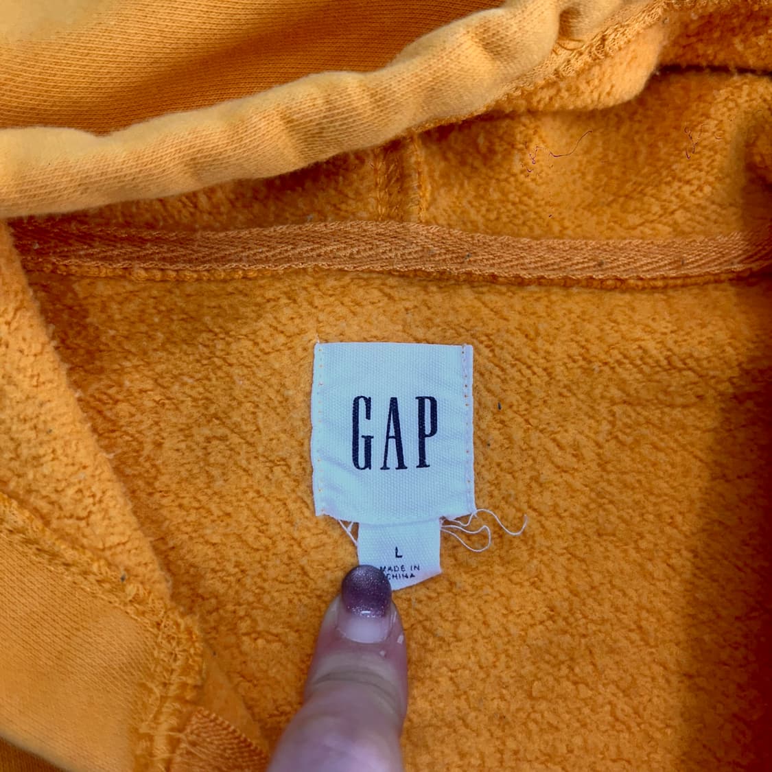 GAP 갭 네이비로고 딥옐로우 후드집업 상품이미지5