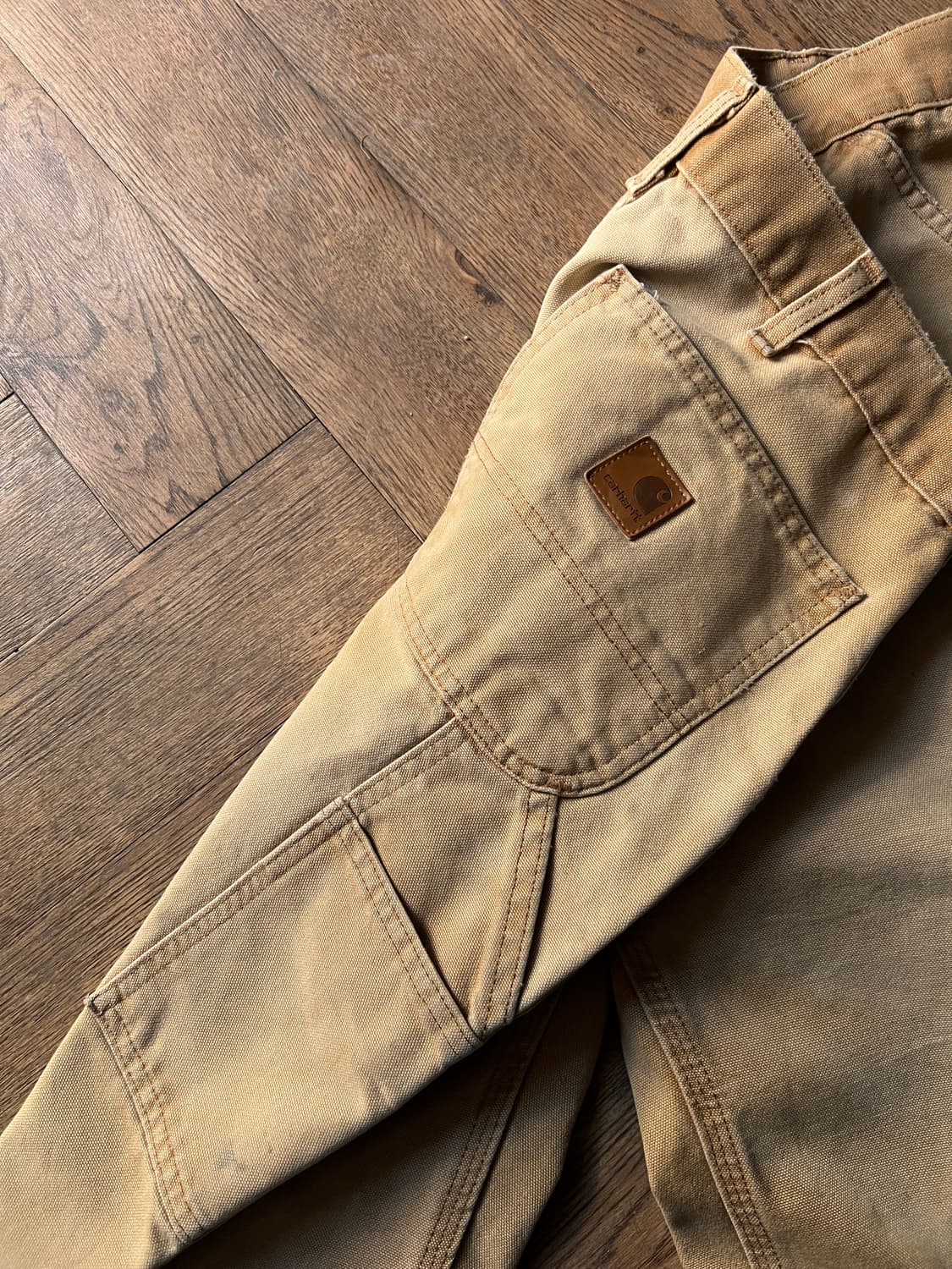 [32]칼하트 USA 빈티지 페이딩 브라운 싱글니 카펜터 워크 팬츠 상품이미지5