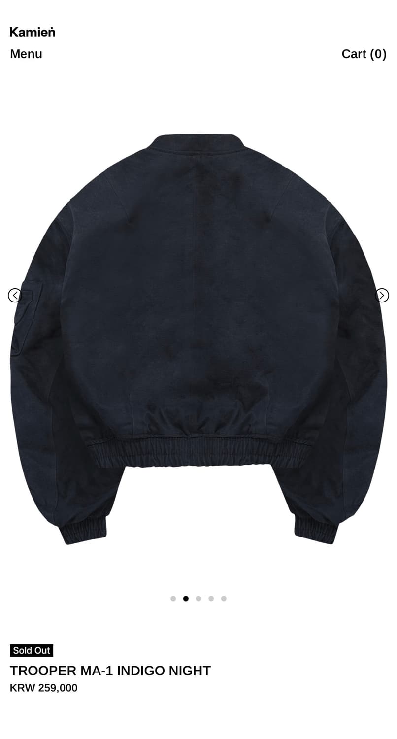 [새상품] 카미엔 트루퍼 ma-1 마원 봄버 인디고 나이트 상품이미지2