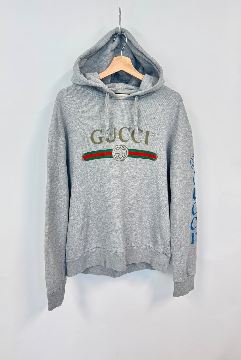 GUCCI 구찌 그래곤 자수 그레이 후드티셔츠 S 상품이미지1