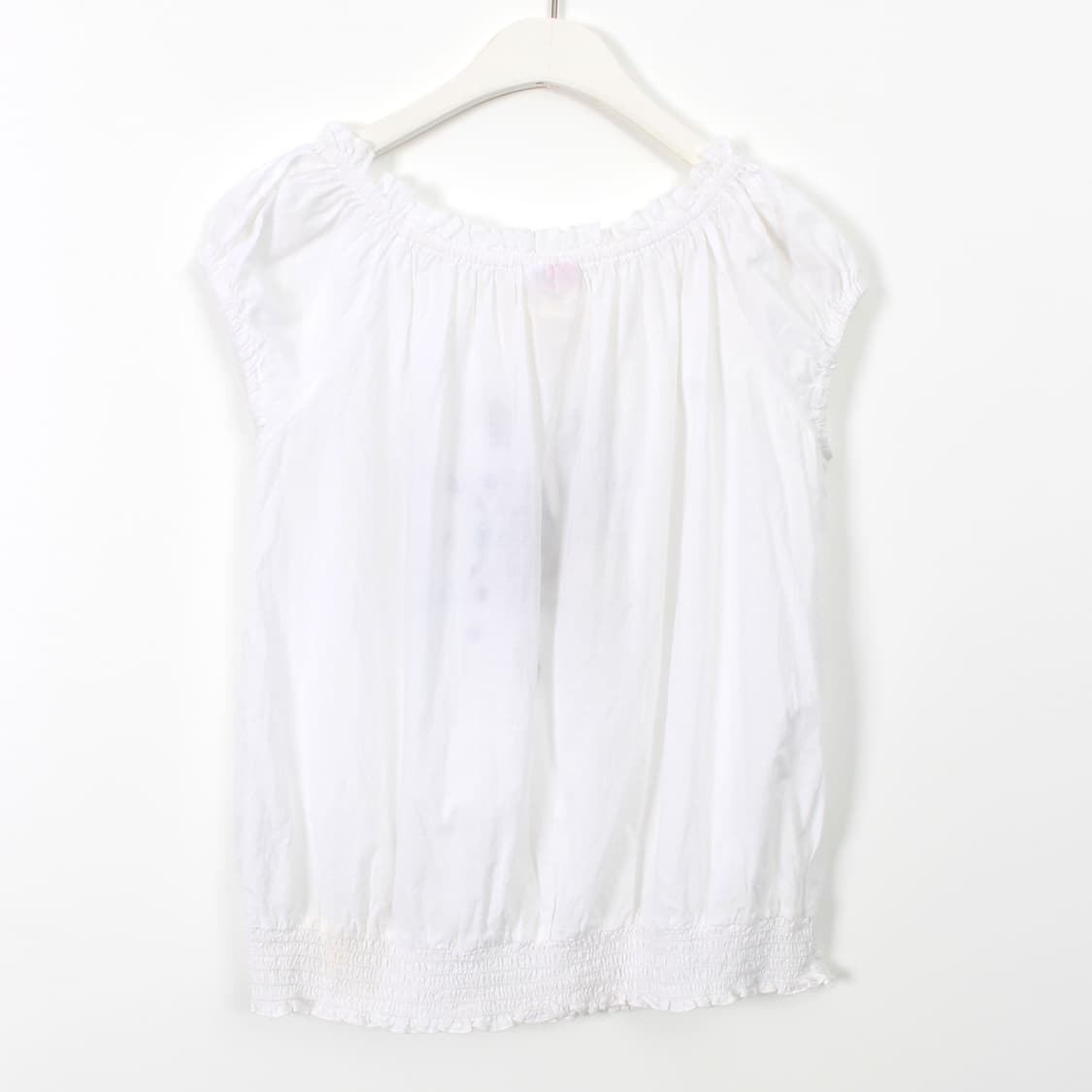 유럽 빈티지 에스닉 자수 코튼 여름 화이트 블라우스 상품이미지5