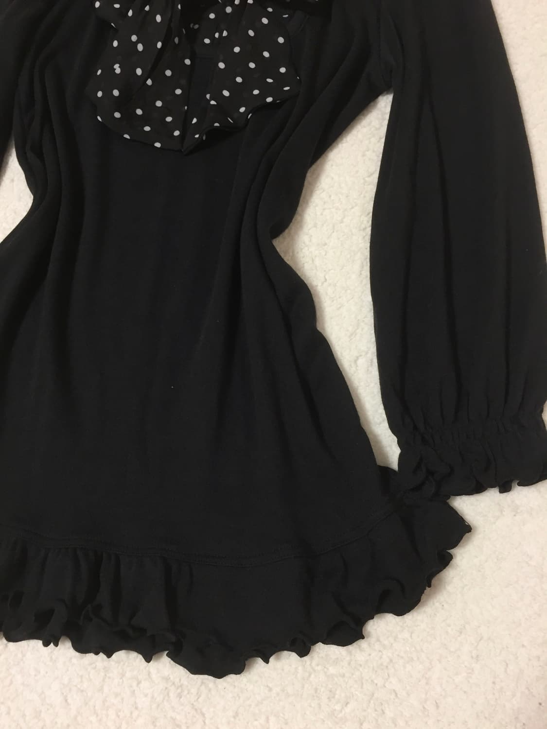 빈티지 히메갸루 도트리본 프릴 탑 상품이미지3