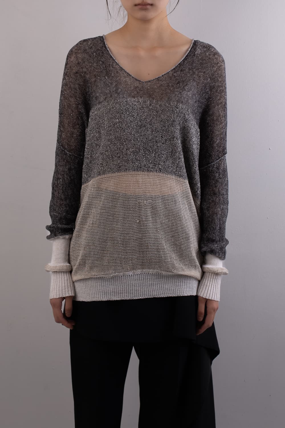 TRANSIT V-NECK MESH KNIT 상품이미지1