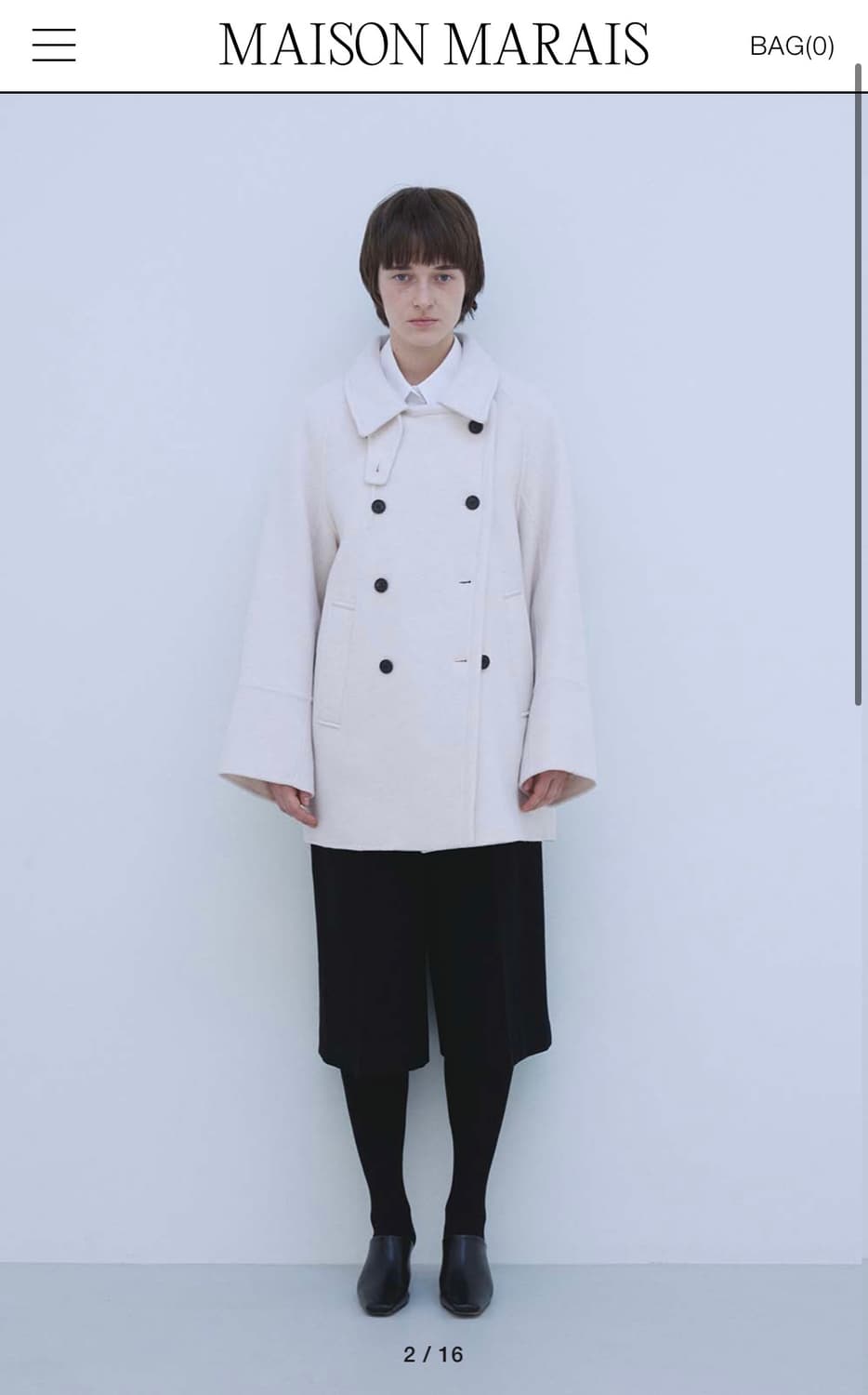 No.2 Handmade Loose Peacoat, Ivory 상품이미지5