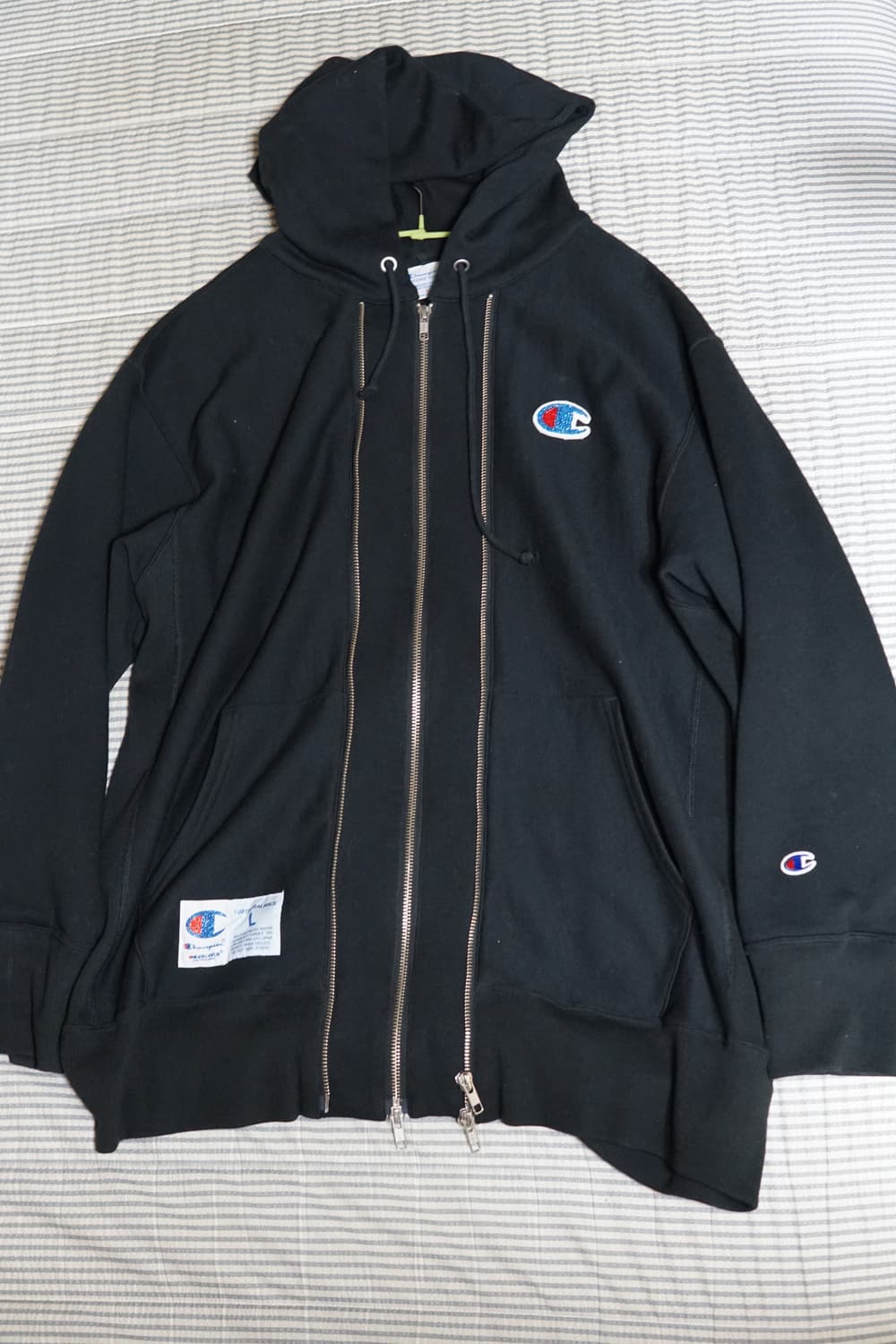 챔피온 X 언더커버 리버스 위브 후드집업 블랙 L 팝니다 상품이미지2