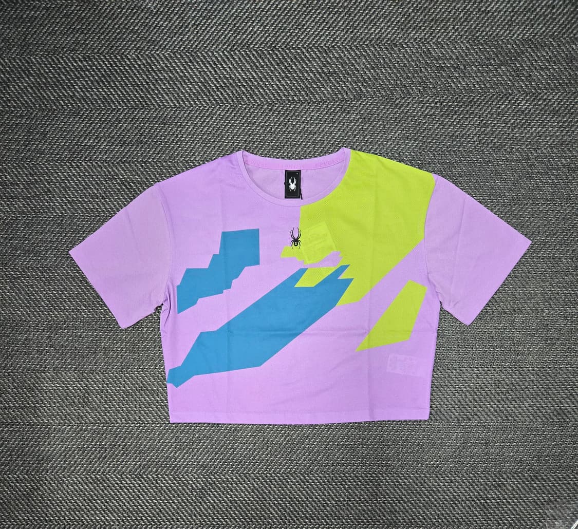 스파이더 그래픽 패턴 크롭 티셔츠 상품이미지1