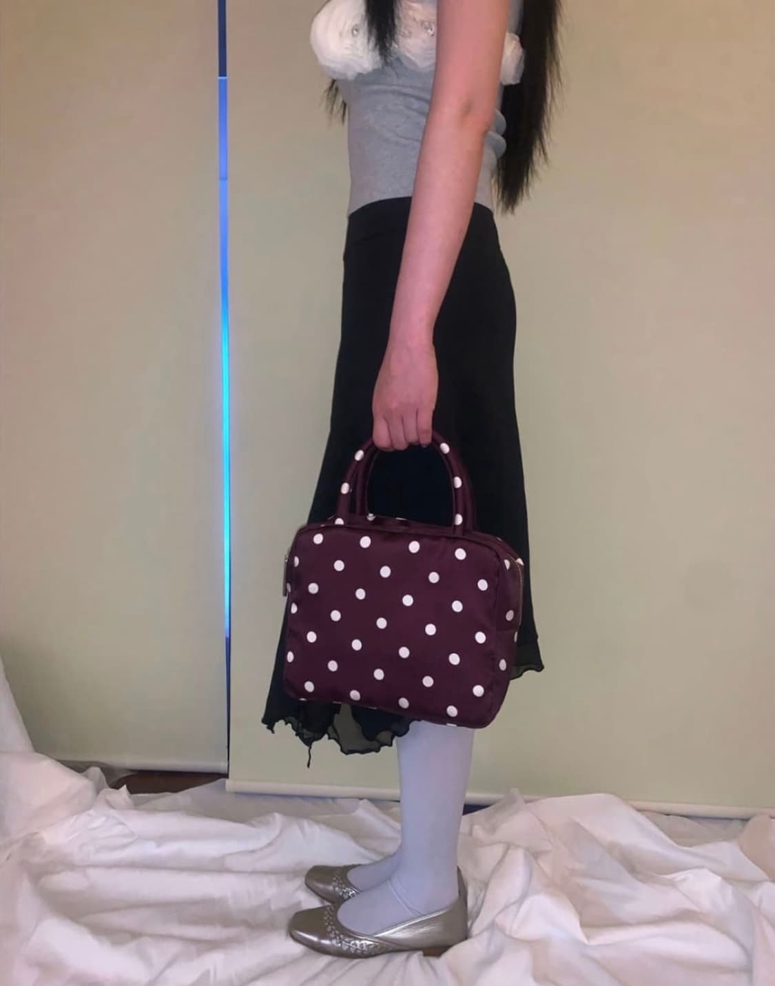 피치바스켓마켓 Polka Dot Bag purple 상품이미지1