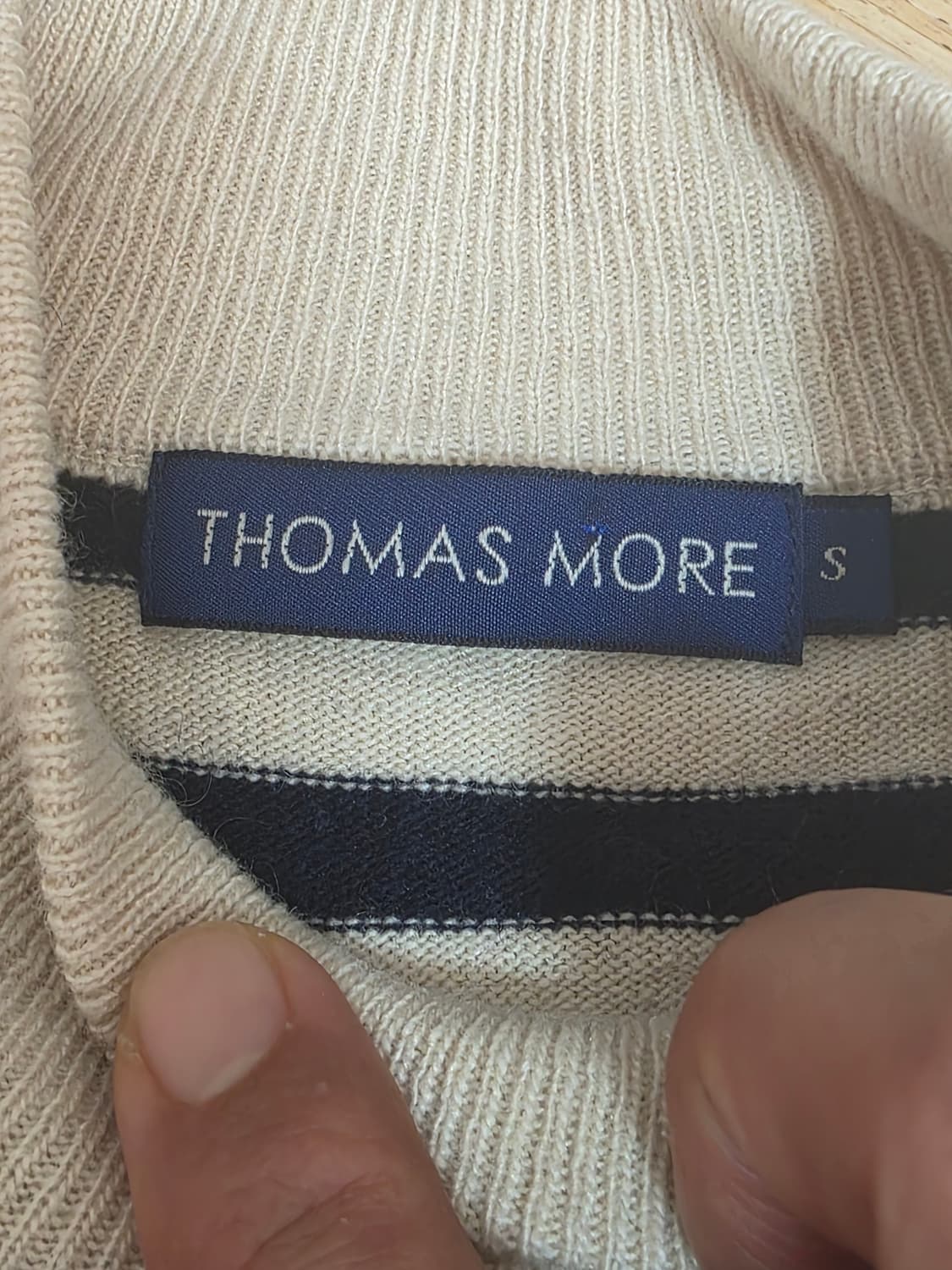 토마스모어 모크넥 스트라이프 니트 S 상품이미지4