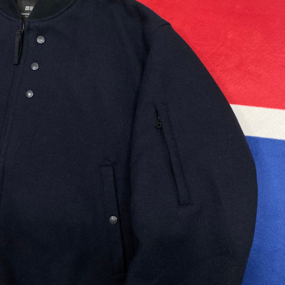 유니클로x엔지니어드가먼츠 울 블루종자켓 XXL 상품이미지3