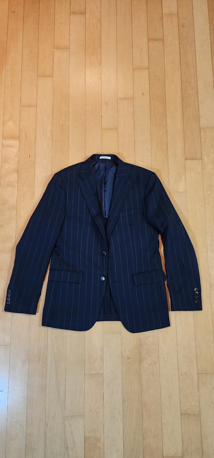 지오지아 핀 스트라이프 네이비 자켓 슬림L 상품이미지4
