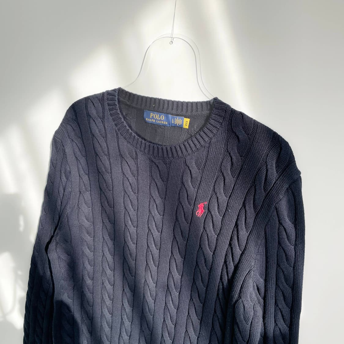 C1 폴로 케이블 니트 코튼 크루넥 스웨터 100사이즈 상품이미지2