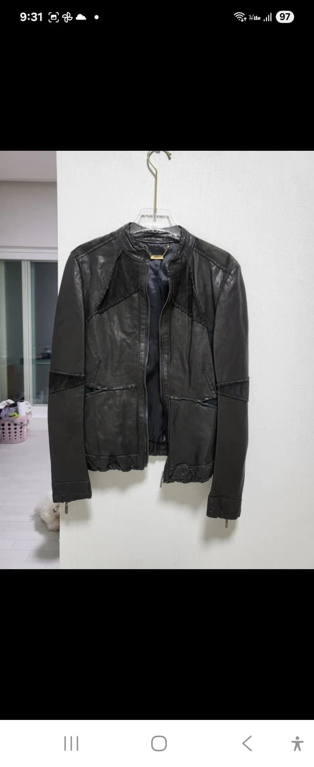 (새제품)버건디/블랙/퍼플컬러 이태리산 배지터블 양가죽 자켓44-66 상품이미지1