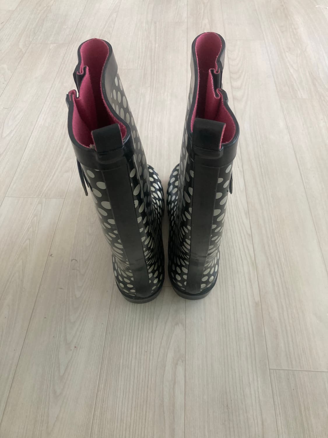 빈티지 레인부츠 장화(블랙 실버 도트) 상품이미지4