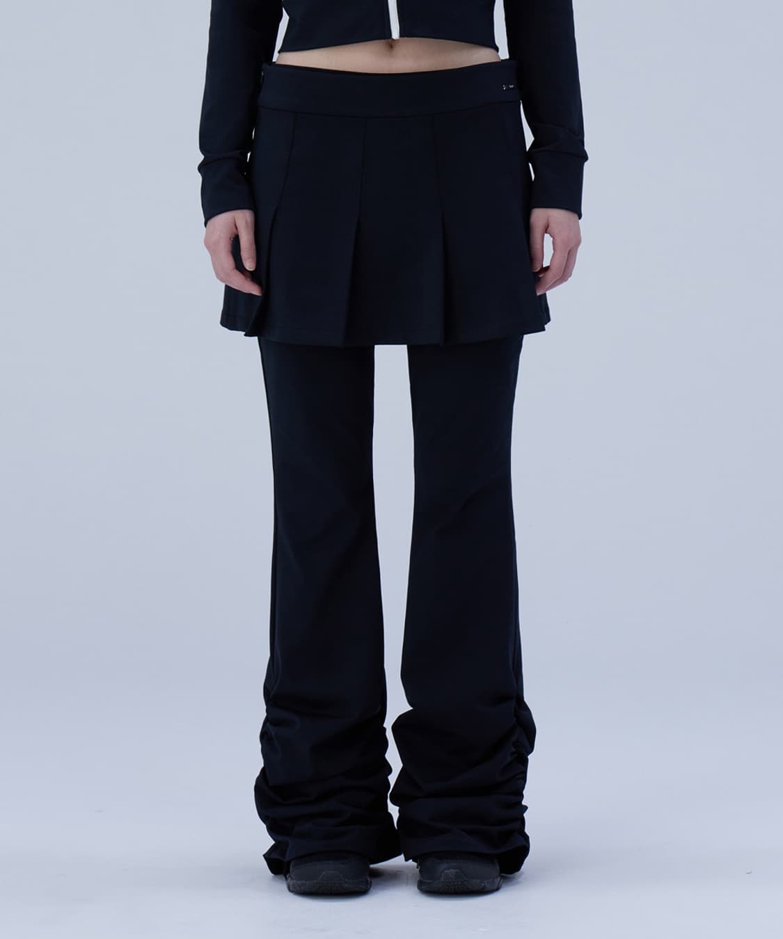 미세키서울 스커트 셔링팬츠 세트 블랙 상품이미지1