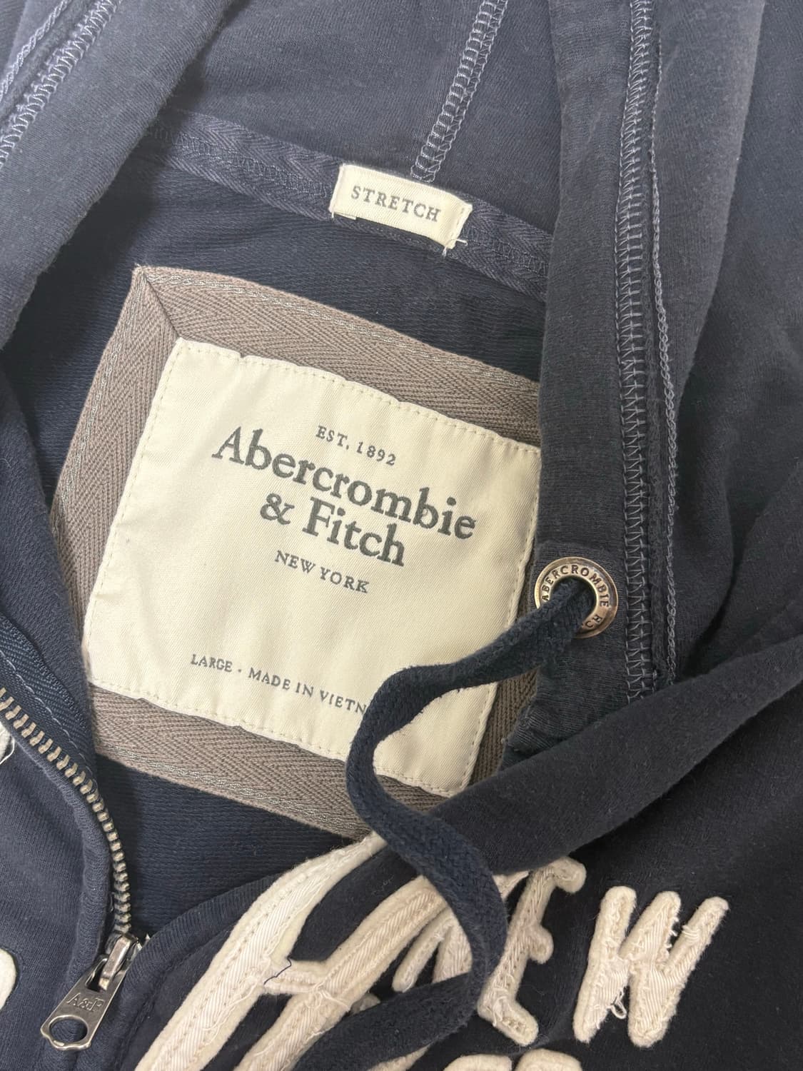 아베크롬비 여성 슬림핏 후드집업 네이비 상품이미지3