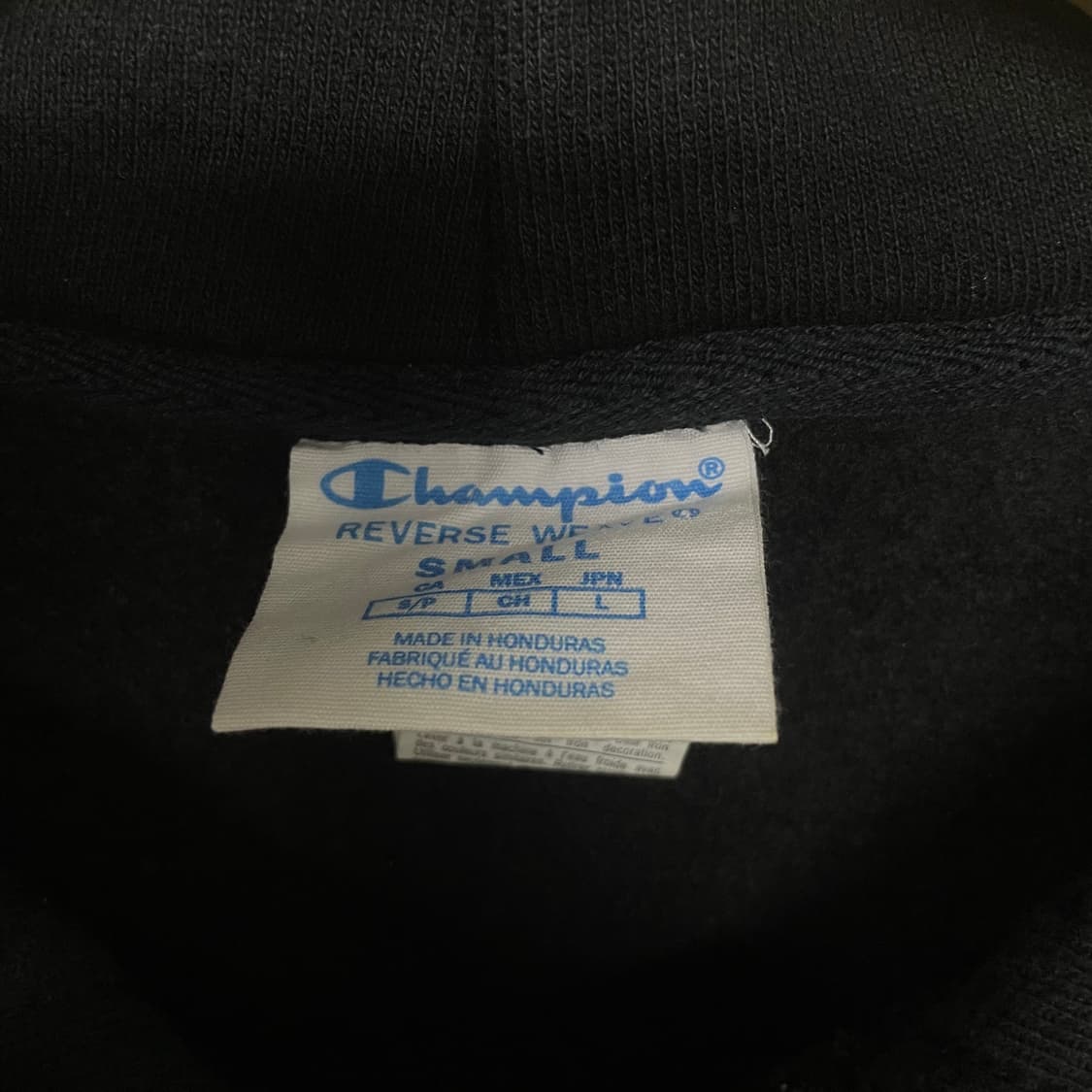 챔피온 빅로고 리버스위브 후드집업 블랙 상품이미지3