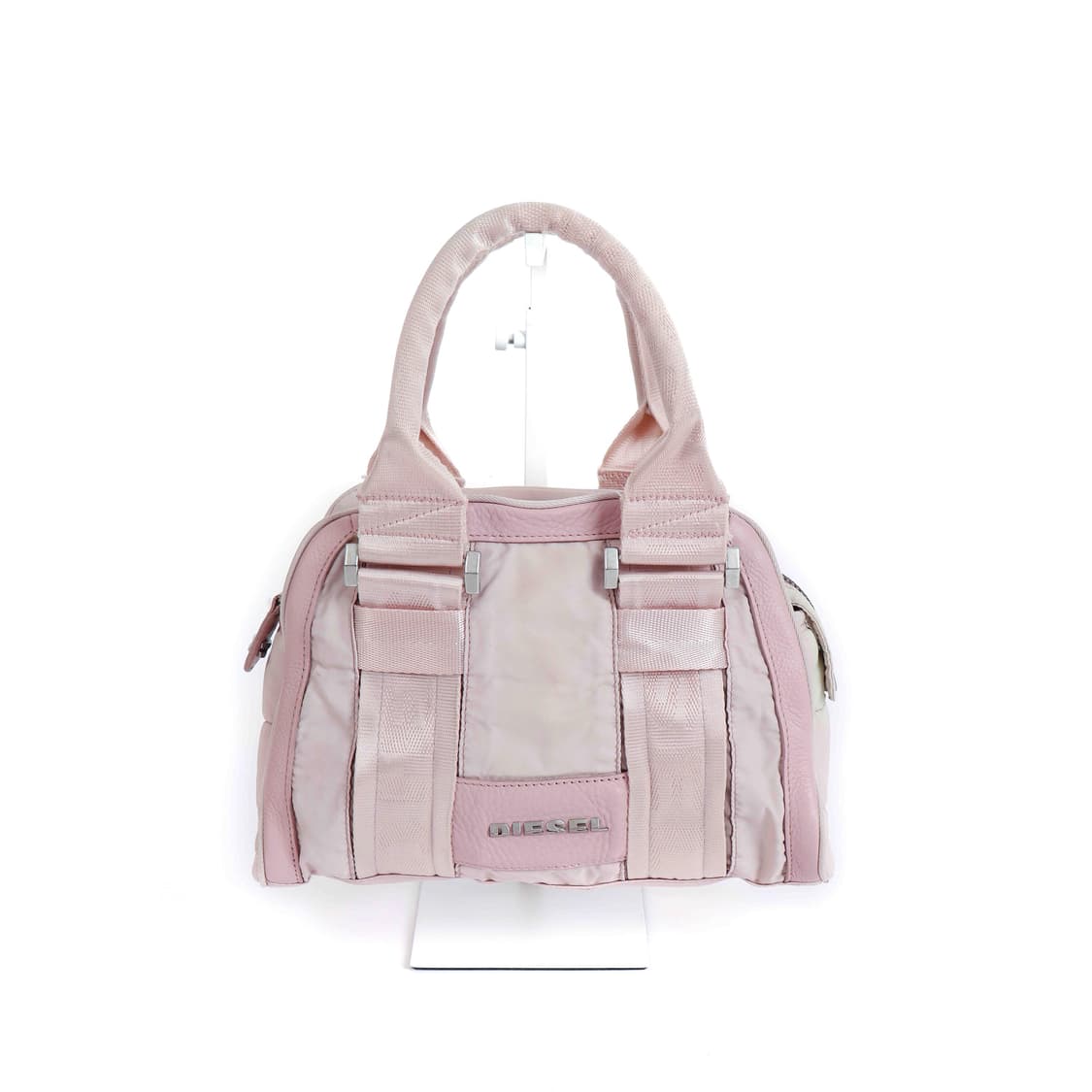[DIESEL] 핑크 나일론 × 레더 믹스 핸드백 상품이미지2