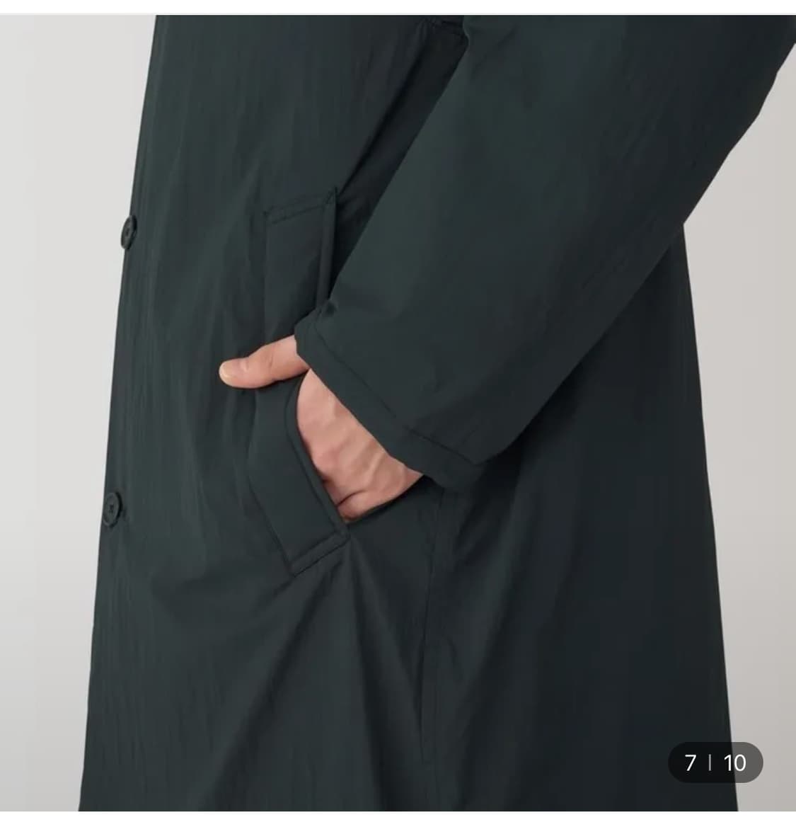 무인양품 워셔블 카라 패딩 롱코트 상품이미지5