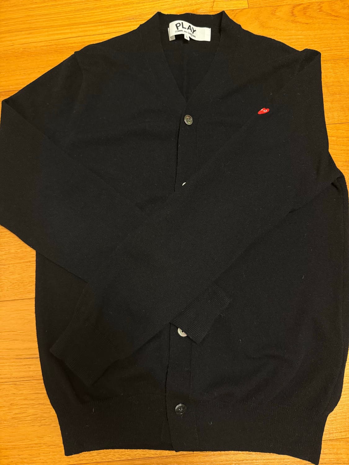 꼼데가르송 플레이 가디건 라지 검정색 상품이미지1