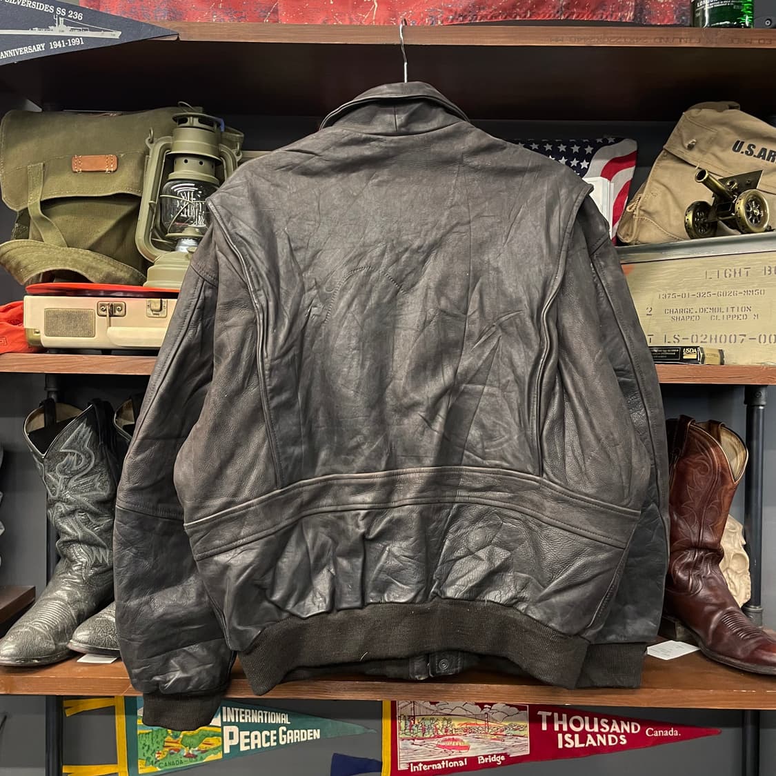 90s Alan Gerad A-2 플라이트 리얼 레더 자켓 상품이미지2
