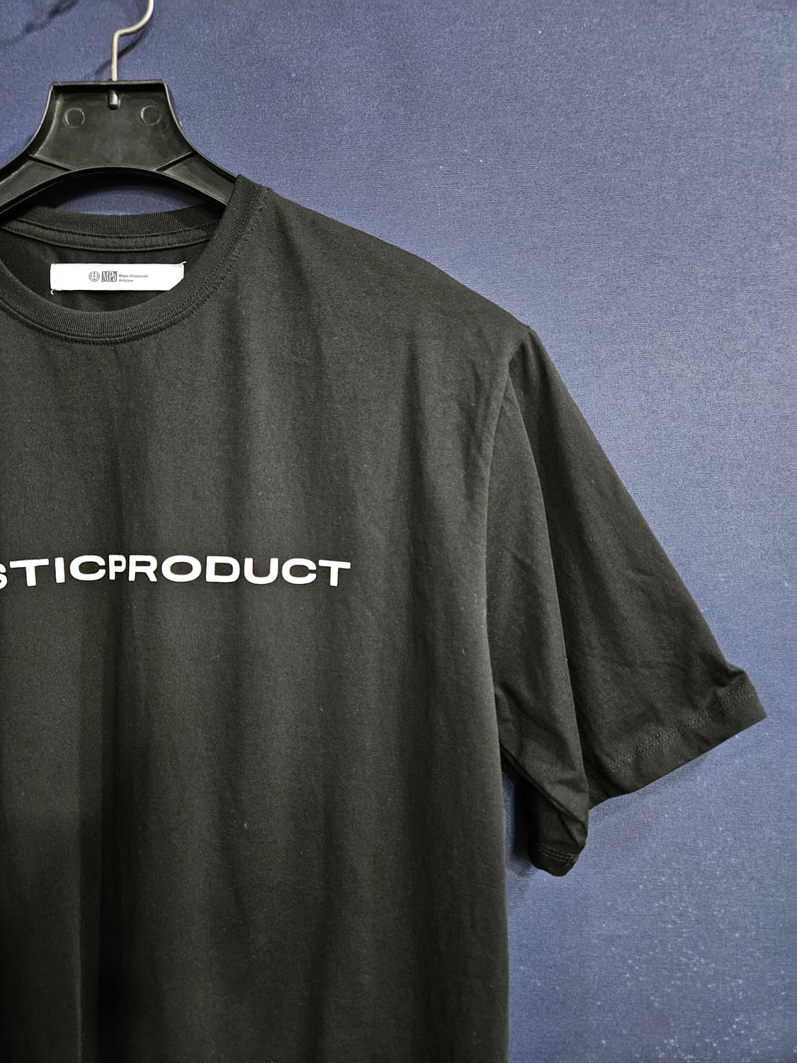 플라스틱 프로덕트 프린팅 블랙 남성 오버핏 95~100 반팔티  상품이미지4