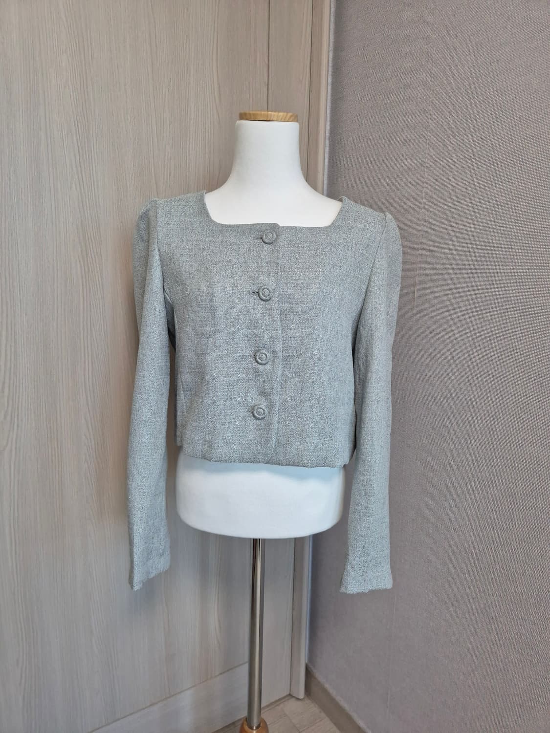 미쏘 그린 그레이 스퀘어넥 상품이미지1