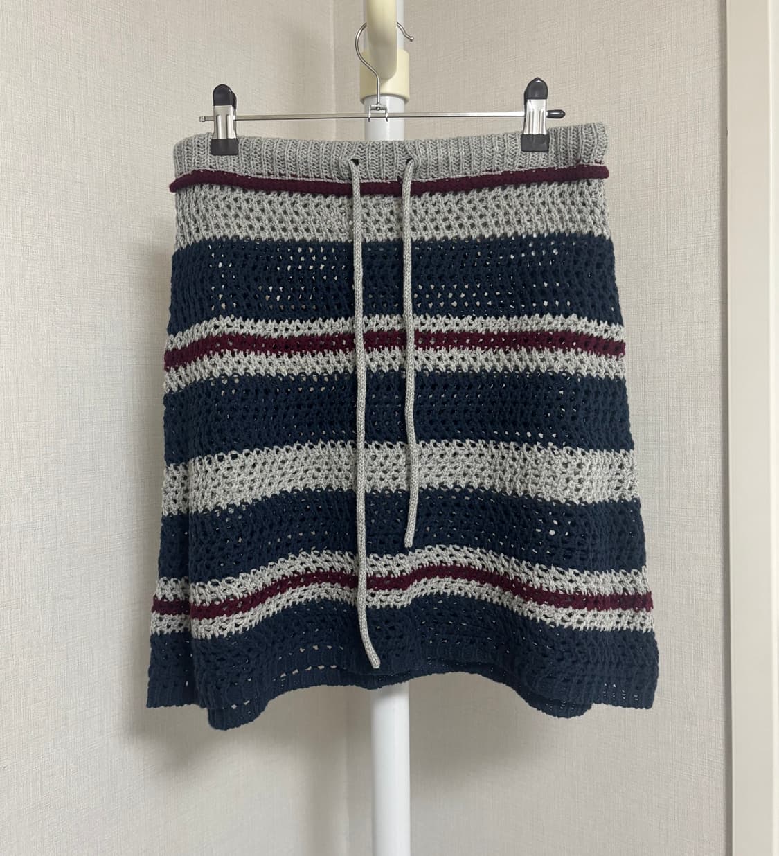 Coyseio STRIPE LAYERED KNIT SKIRT GREY 상품이미지8