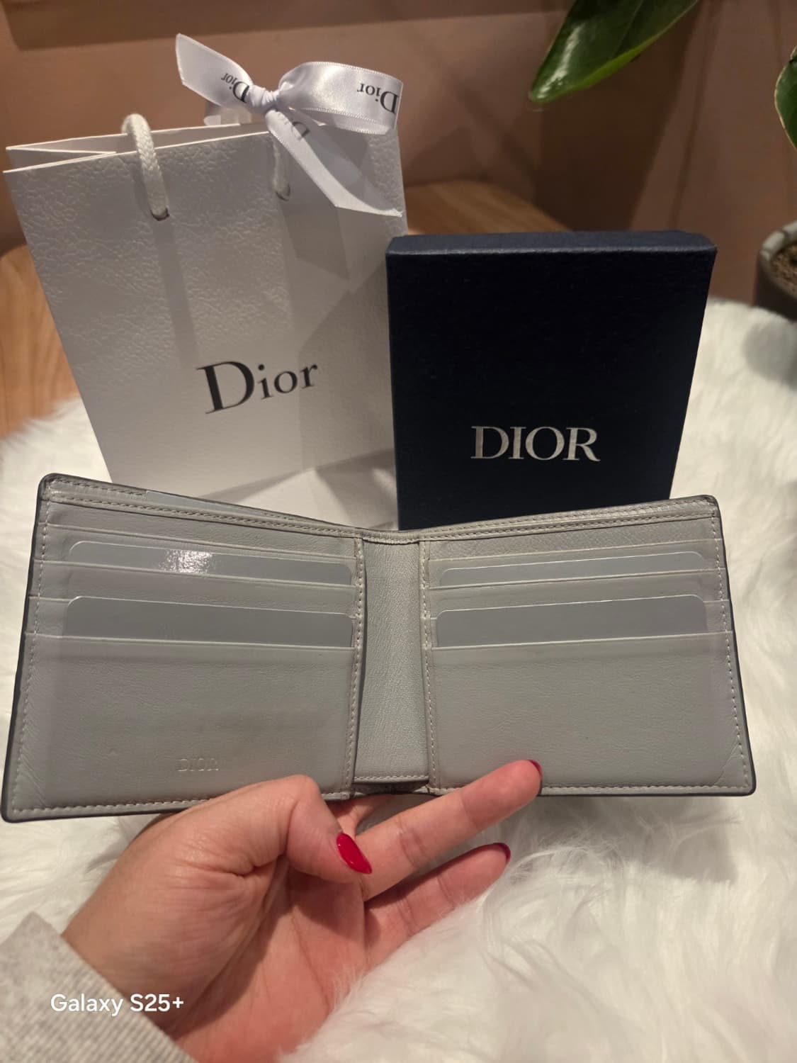 디올 CD 다이아몬드 캔버스 지갑 그레이 상품이미지8