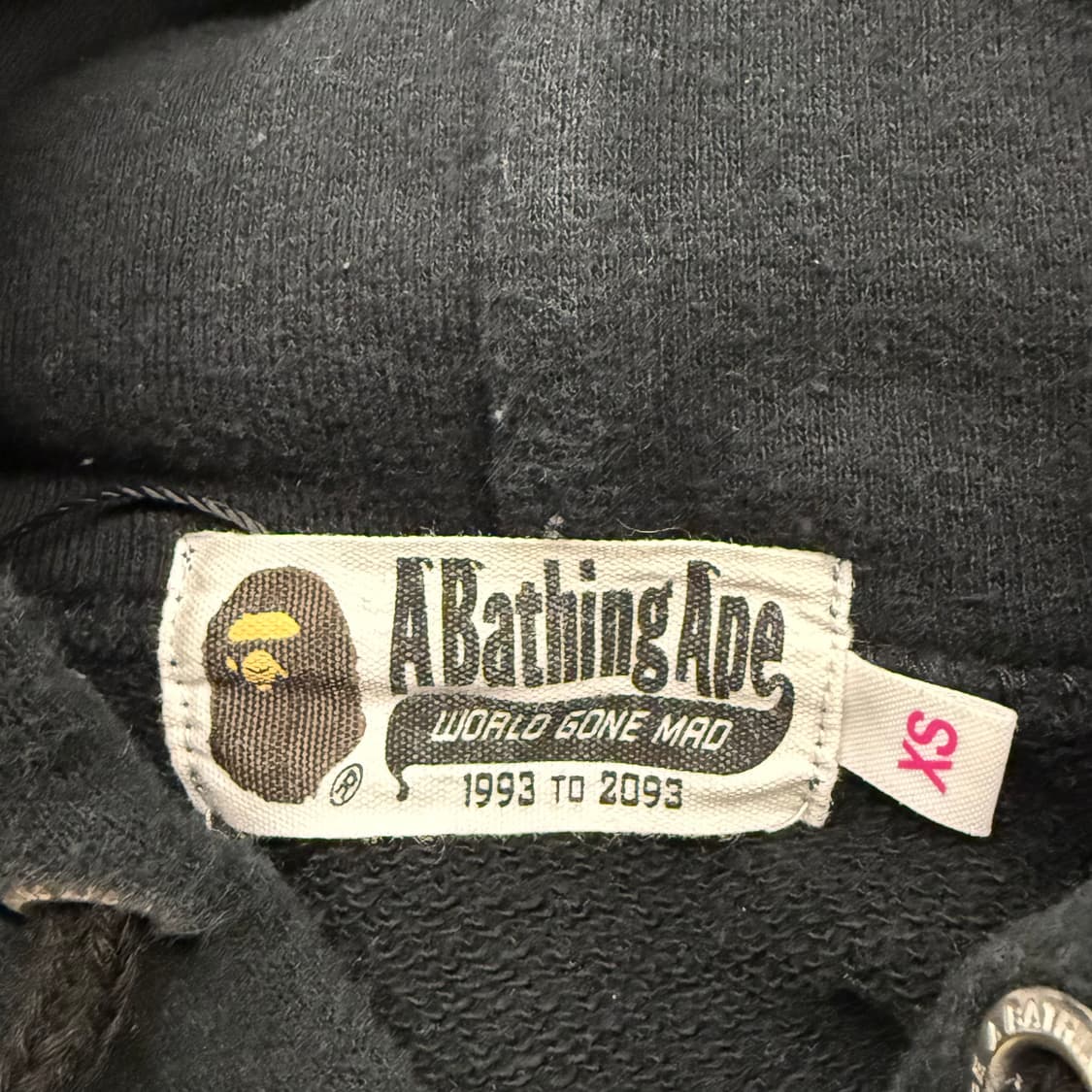 베이프 썬더 라이트닝 빅사루 프린팅 블랙 후드 티 상품이미지5