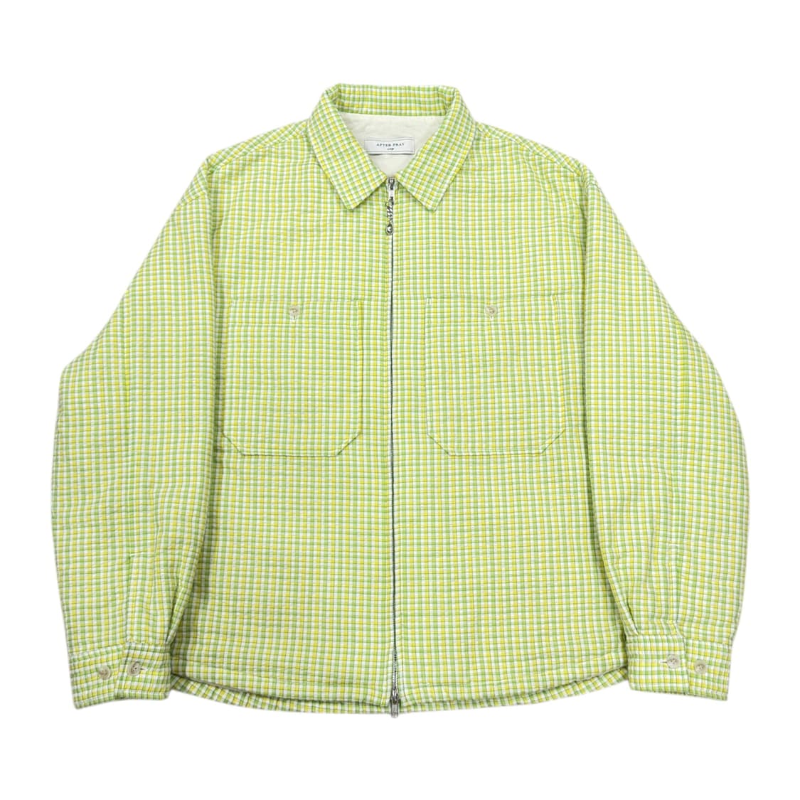 애프터프레이 오버사이즈드 체크 패디드 셔츠 자켓 라임 L 상품이미지1