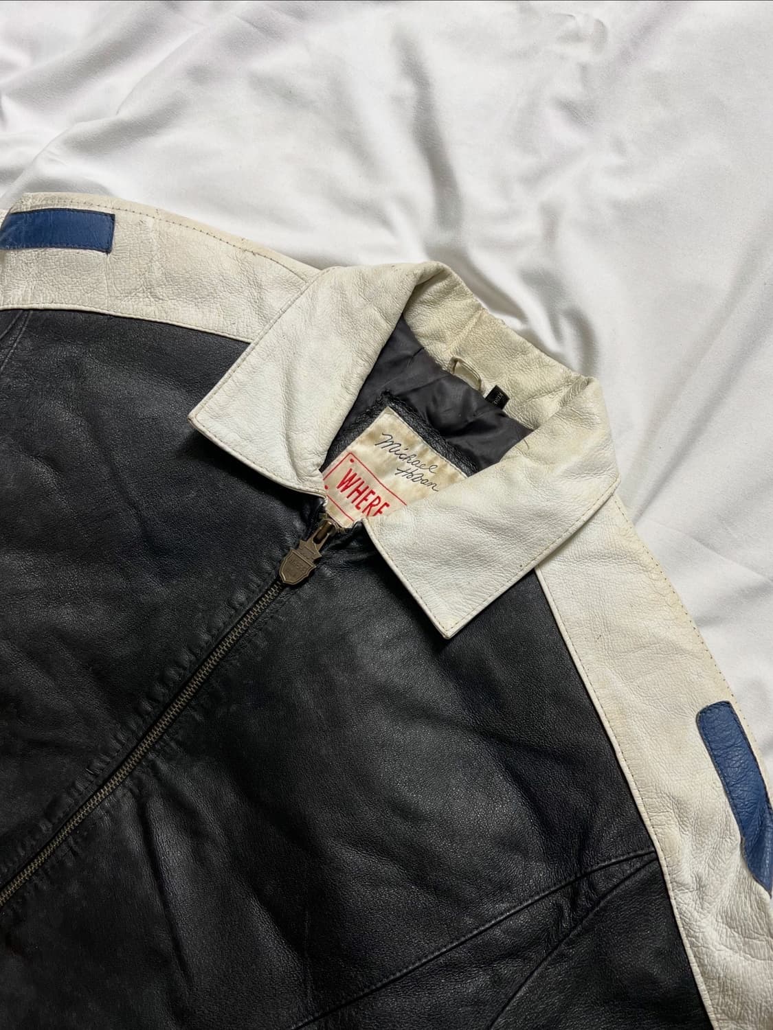 Michael Hoban 빈티지 성조기 가죽 자켓 상품이미지9