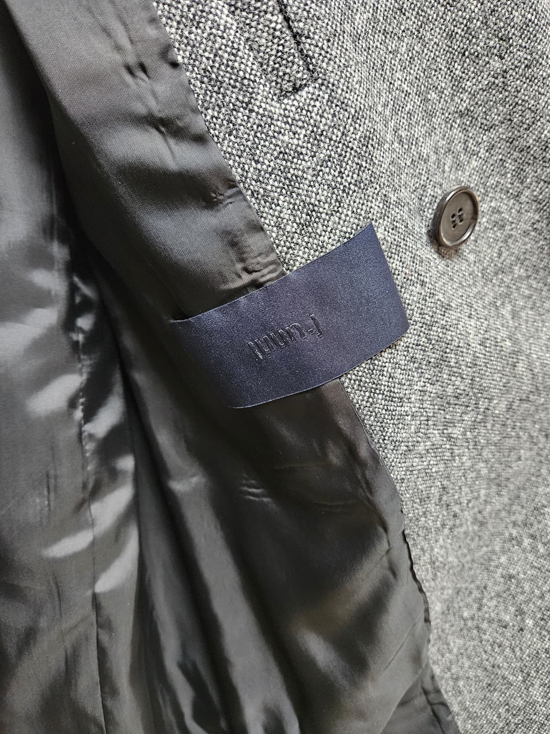 준지 JUUN. J 오버숄더 사이드 슬릿 더블 맥시 울코트 그레이 상품이미지4