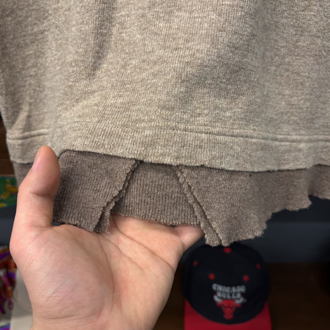 00s 주카 톤온톤 레이어드 컷오프 롱슬리브 울 니트 스웨터 N560 상품이미지5