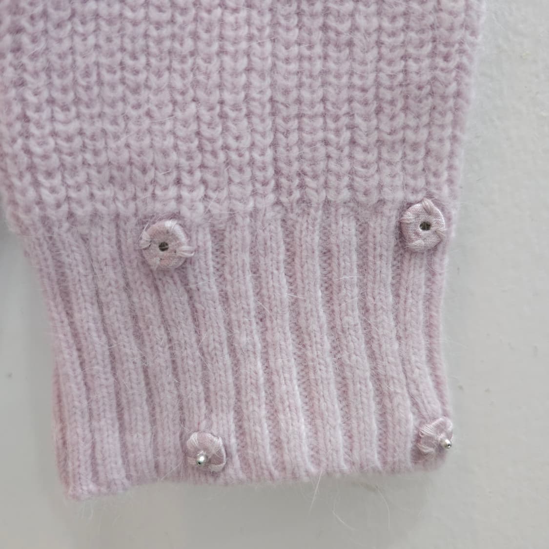 앙고라 토끼퍼 소매 레이스 백포인트 니트 상품이미지8