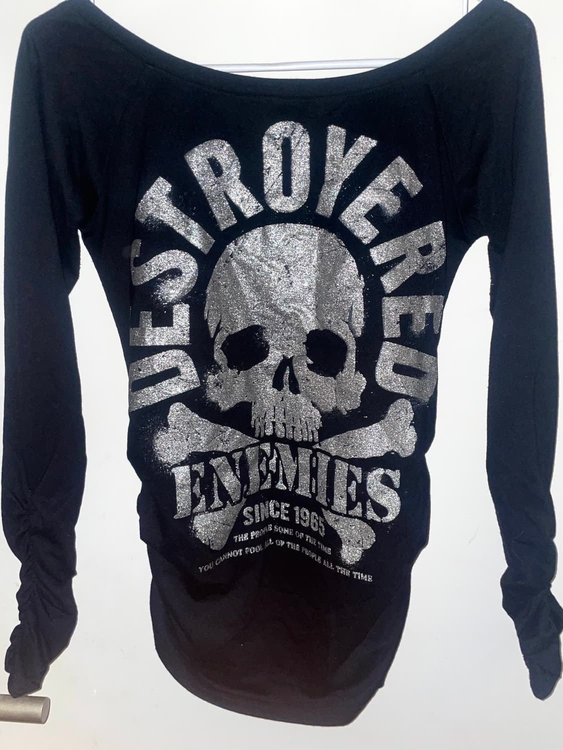 ☠️해골 프린트 롱슬리브 블랙 상품이미지3