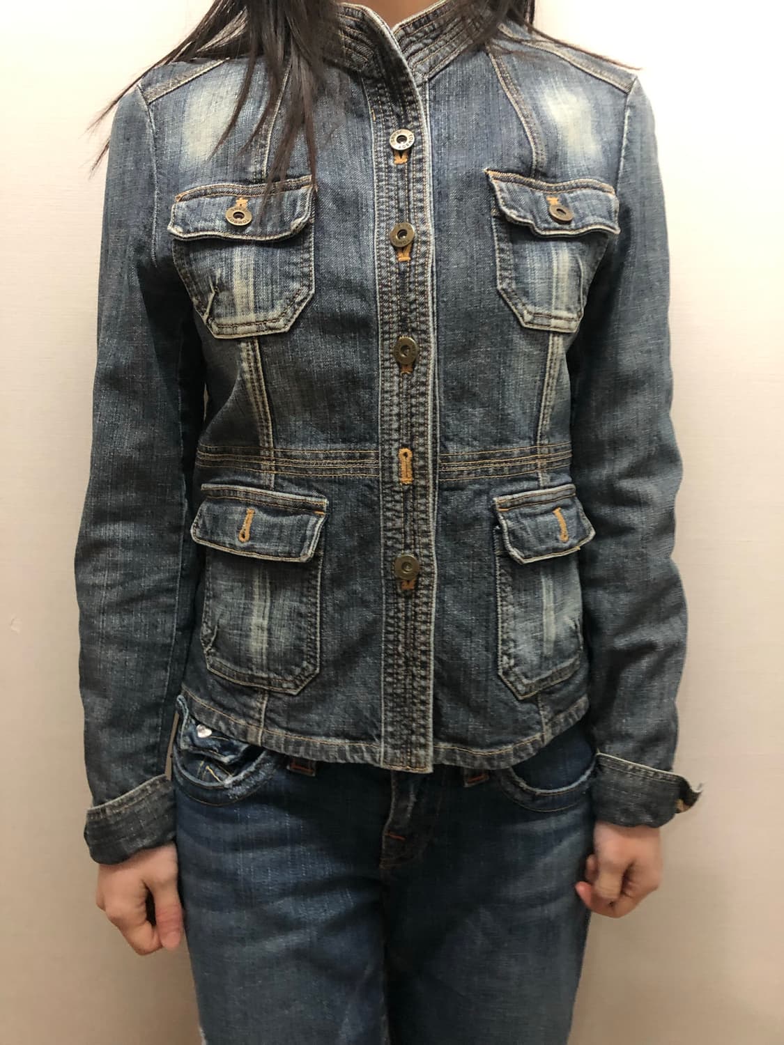 빈티지 톰보이 데님 포켓 워싱 자켓 상품이미지3