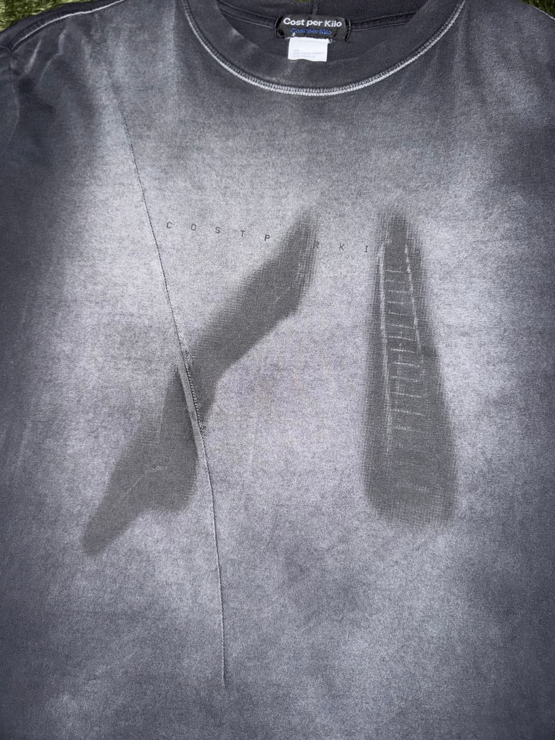 [XL] 코스트 퍼 킬로 더티 워싱 블리치드 스테어 롱슬리브 블랙 상품이미지3