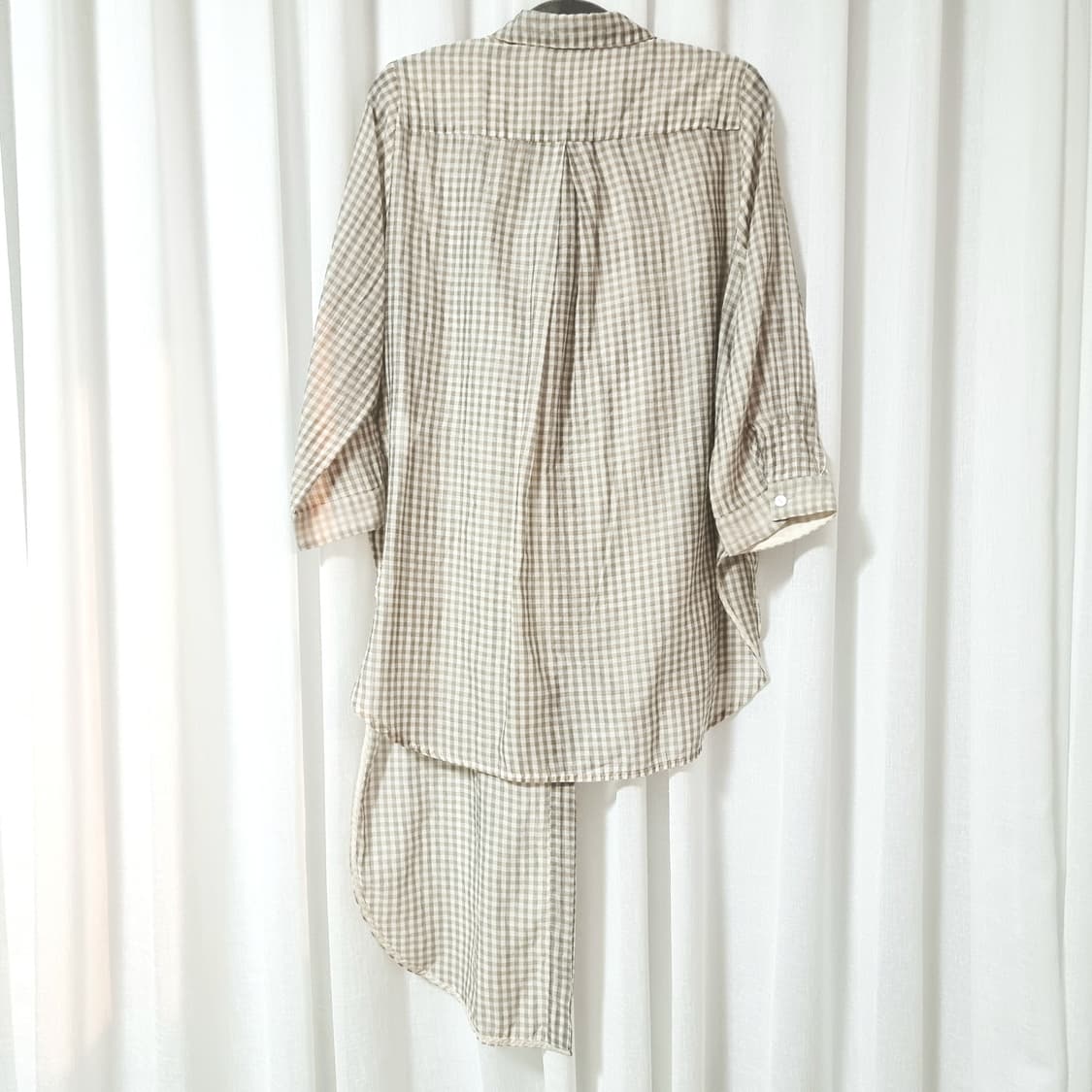 ETH SIMULATION 언발란스 실크혼방 셔츠 (55-66) 상태굿 상품이미지2