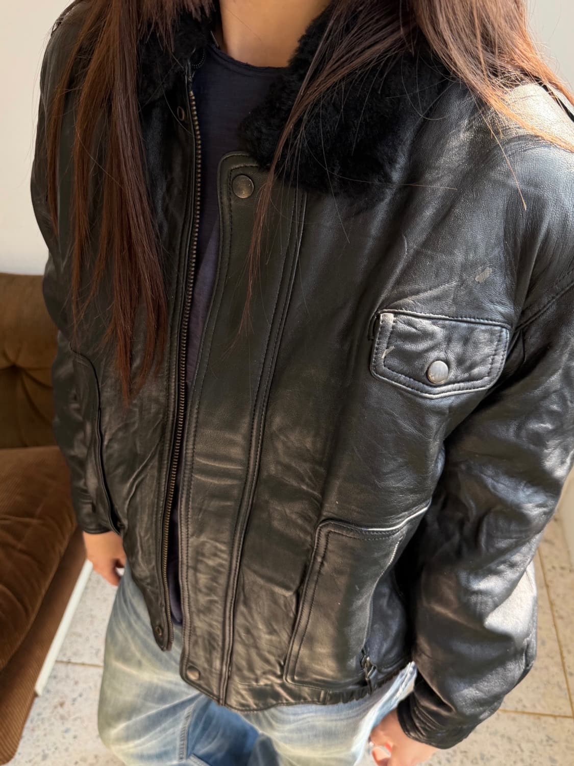 리얼레더 양가죽 봄버 자켓 상품이미지4