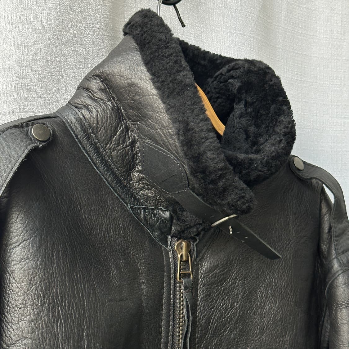 할리데이비슨 빈티지 B-3 무스탕 자켓 블랙 L 상품이미지5