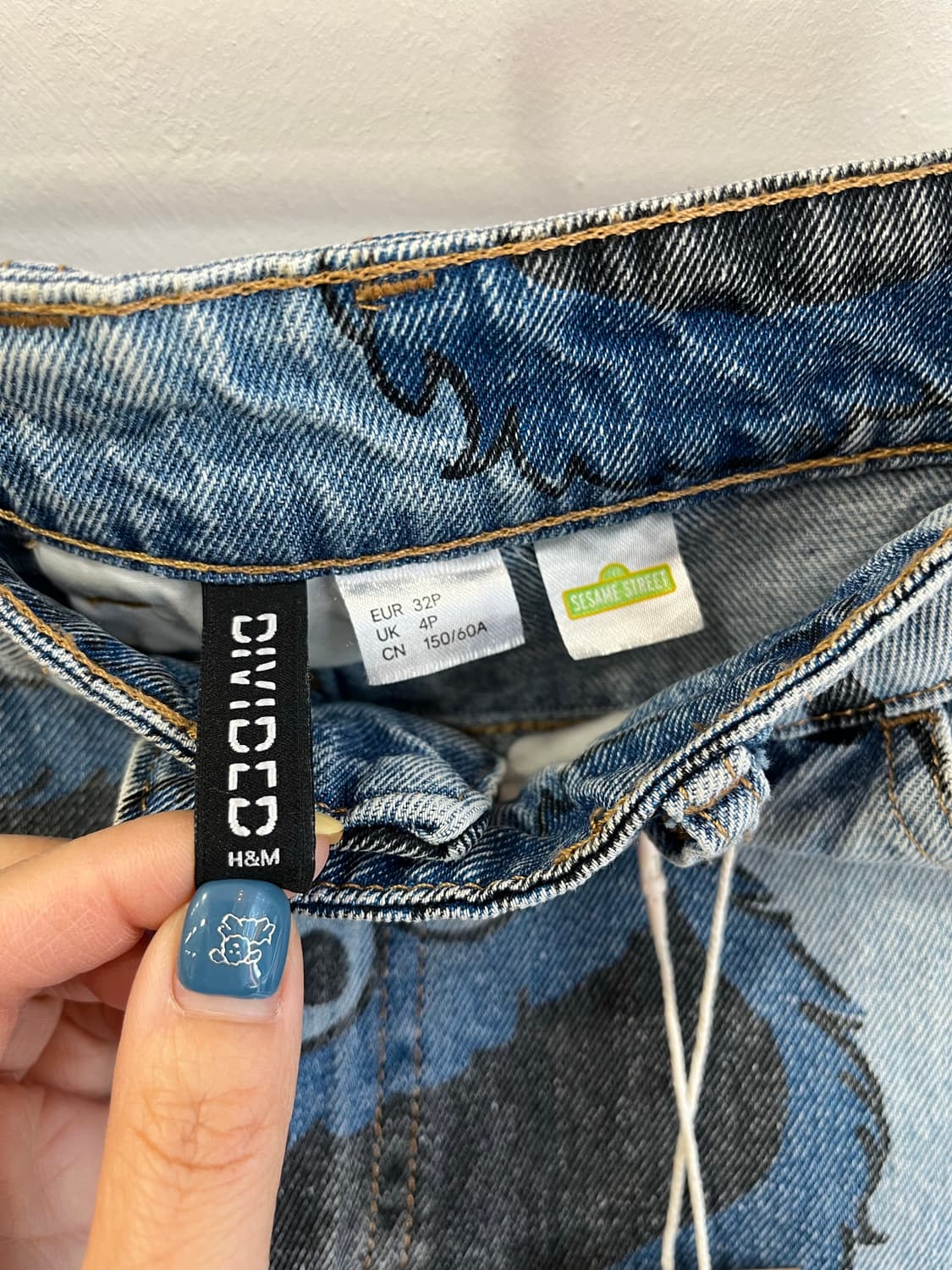 H&M x 세서미 스트리트 쿠키몬스터 데님 팬츠 (희귀/초소형) 상품이미지4