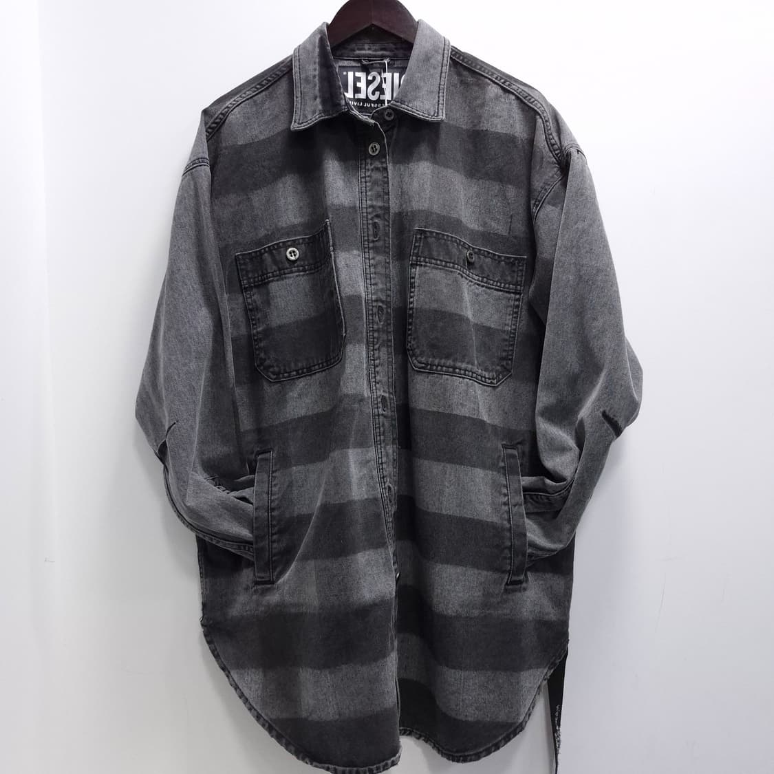 디젤 D-로렌조 보더 컬러 데님 셔츠 자켓 M 상품이미지1