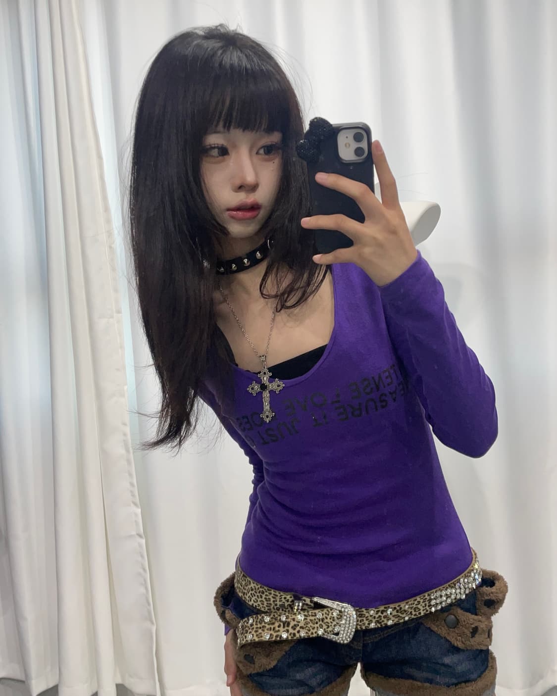 🎸바이올렛 스컬 프린팅 롱슬리브🎸 상품이미지2