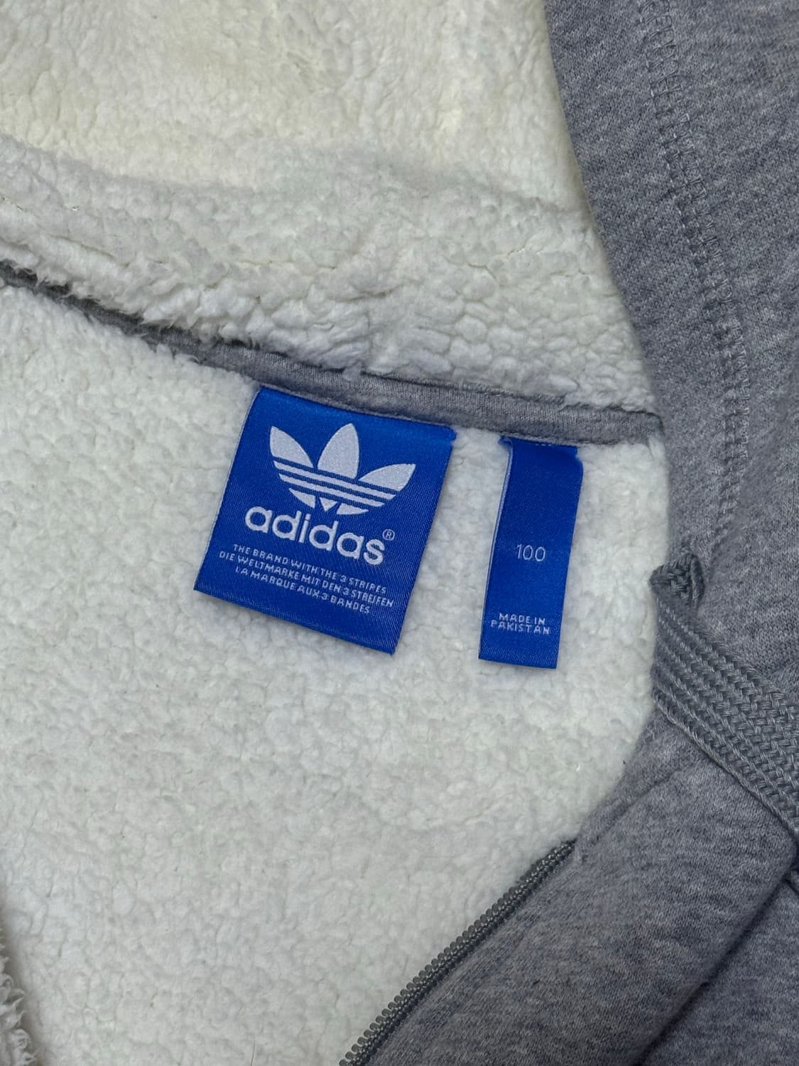 아디다스 기모 그레이 후드집업 상품이미지5