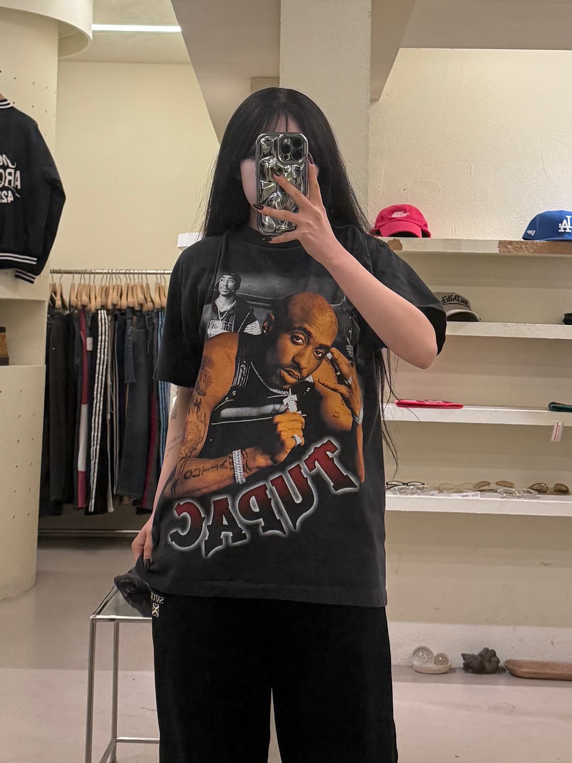 빈티지 투팍 샤커 Hit 'Em Up 프린팅 반팔 티셔츠 U1493 상품이미지1