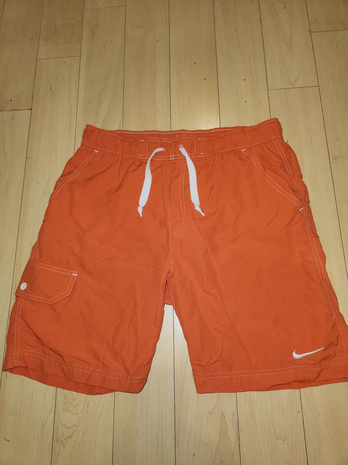 나이키 화이트 스티치 나일론 반바지 오렌지 L 상품이미지1
