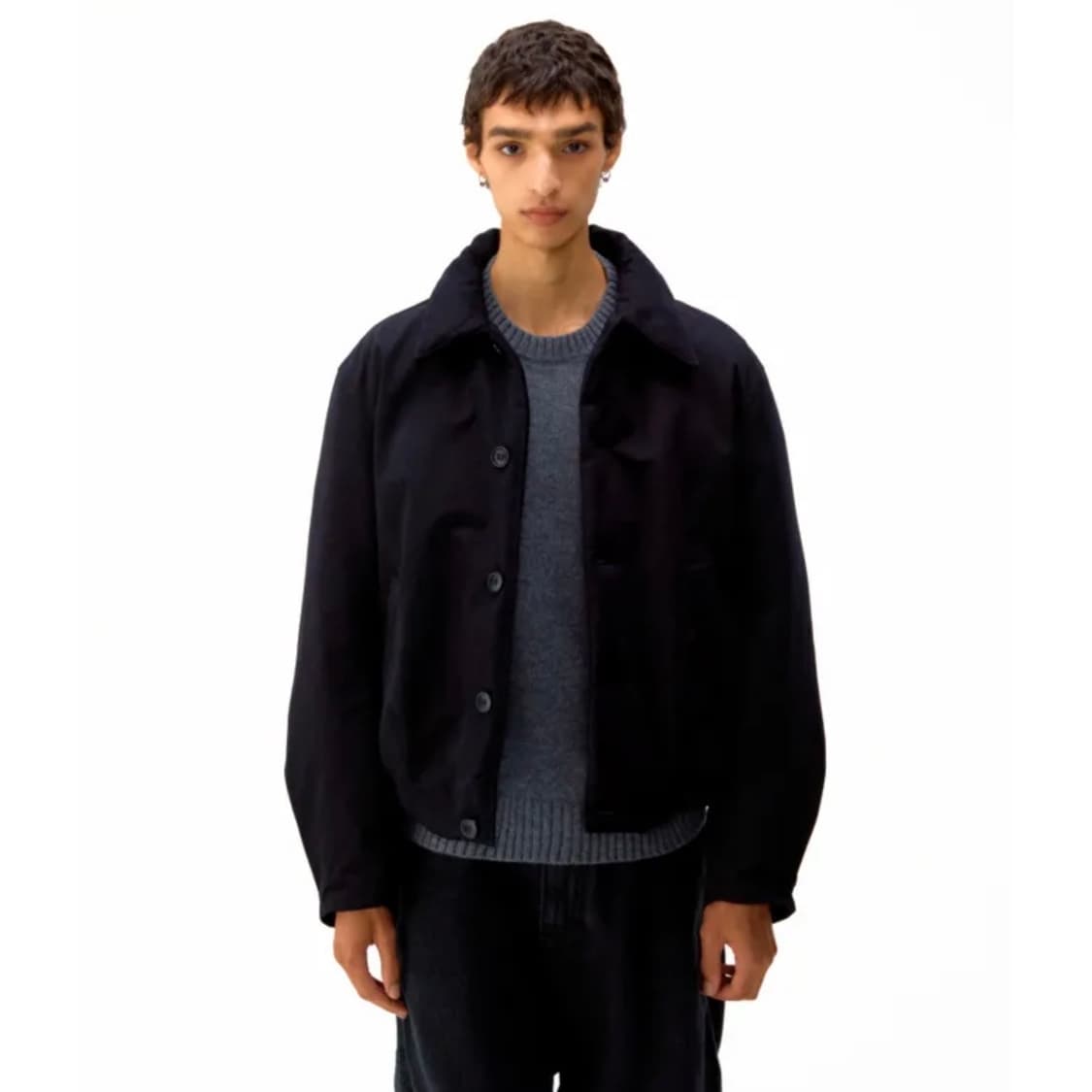 쿠어 미니멀 카라 다운 자켓 (블랙) 상품이미지7