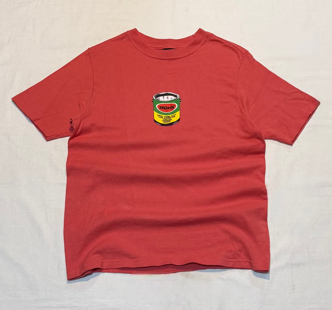 스투시 페인트캔 반팔 티셔츠 코랄 핑크 상품이미지1