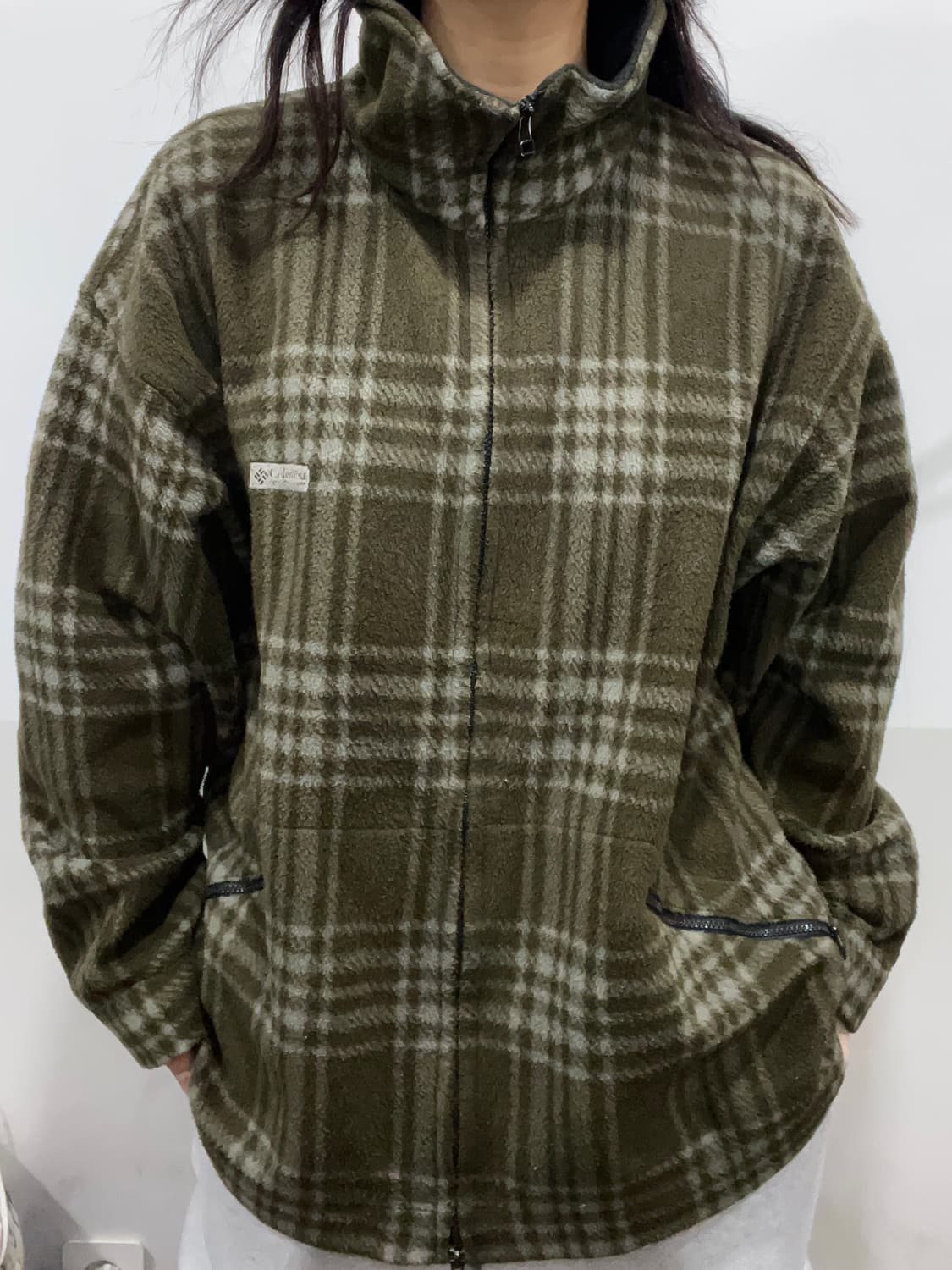 90‘s Columbia 컬럼비아 타탄체크 2way 플리스 자켓 상품이미지1