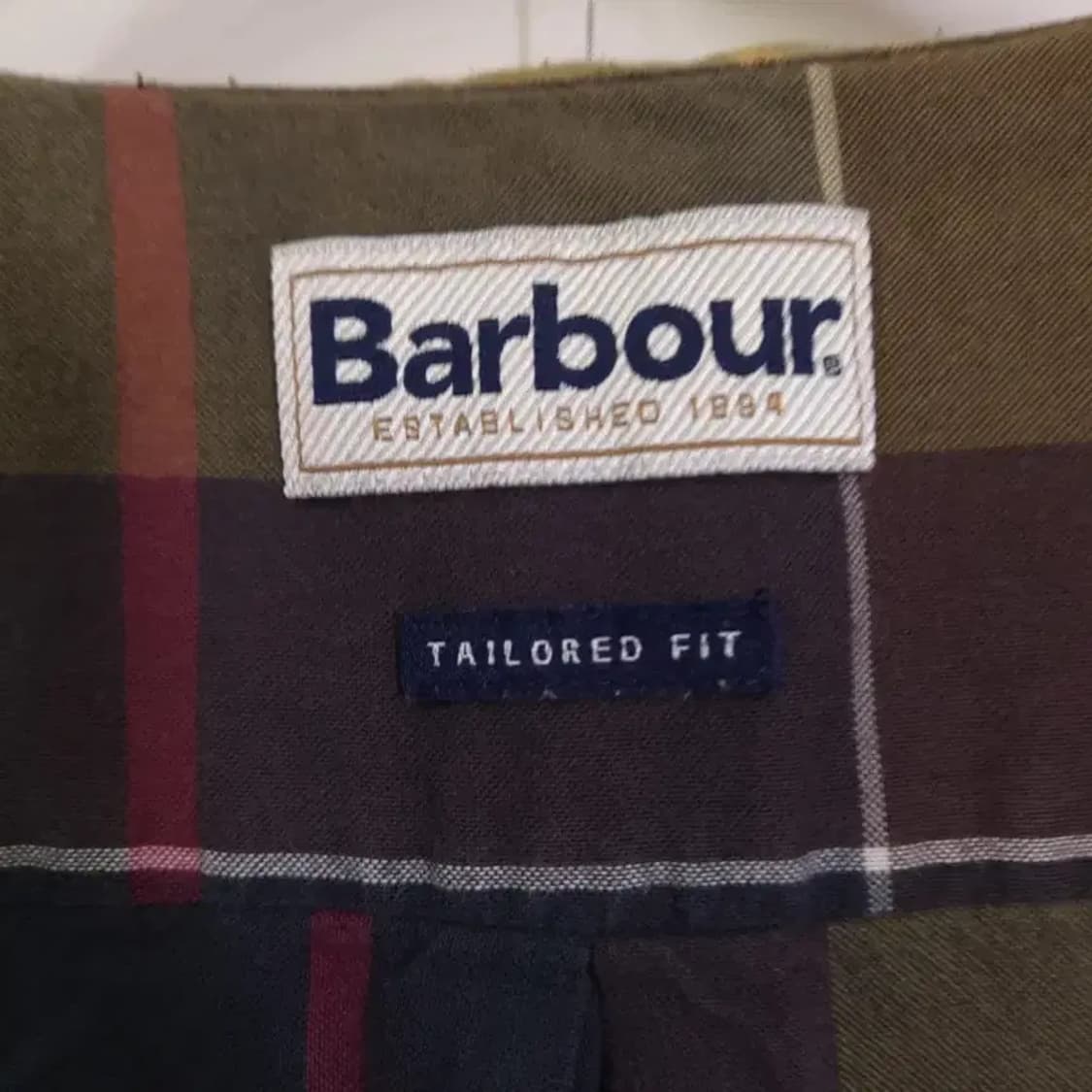 바버 타탄 체크 셔츠 테일러드 핏 상품이미지4